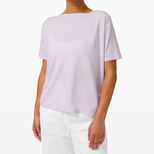 Lululemon Back In Action Short Sleeve Shirt in Lilac Smoke